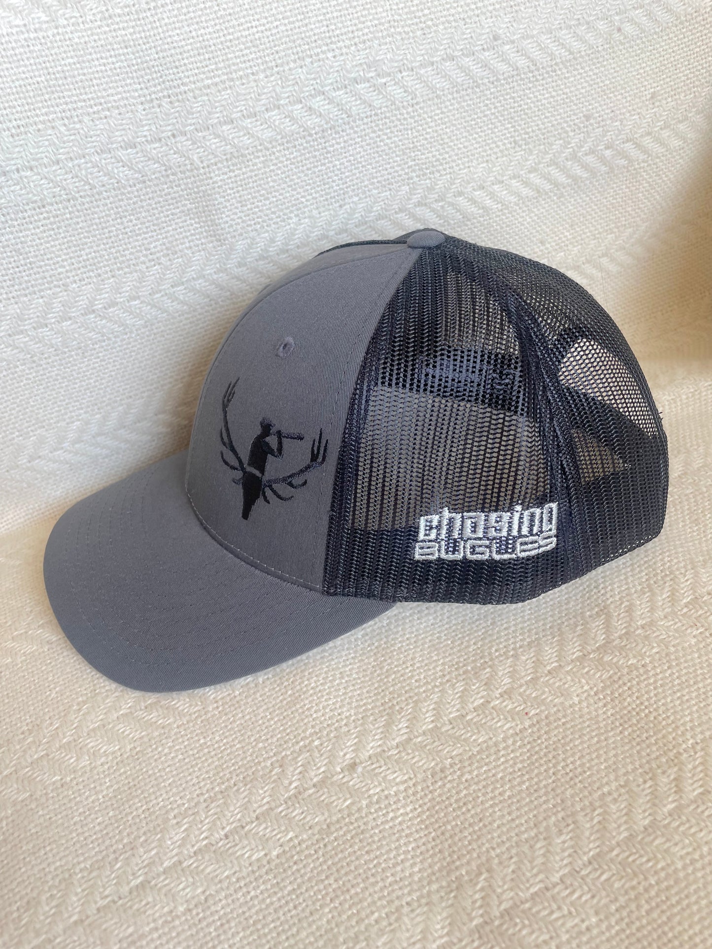 Low Pro Trucker Hat - Charcoal/Black with Side Logo- Med/Large