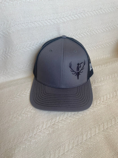 Trucker Hat - Charcoal/Black with Side Logo - Med/Large – Chasing Bugles